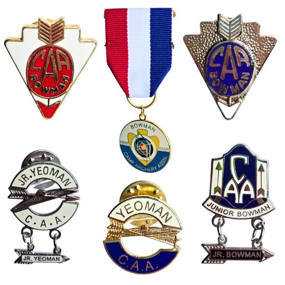 C.A.A. Camp Archery Association Pins Lapel Enamel Collectibles Set of 6 - Picture 1 of 1